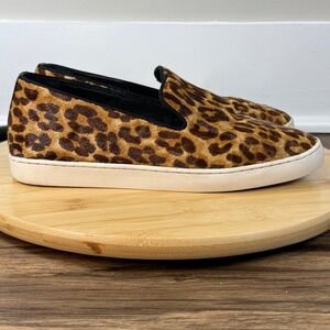 Birdies The Swift Loafers Women's Sz 8 Leopard Calf Hair Slip On Casual Sneakers